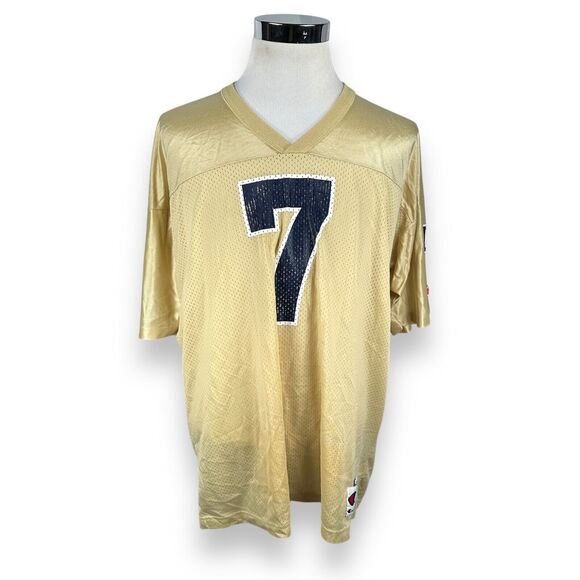 Vintage Champion Notre Dame Fighting Irish Football Jersey #7 Men’s 52 Gold 90s - Picture 1 of 12